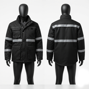 เสื้อแจ็คเก็ตทำงานสะท้อนแสงสีเหลืองแบบ Hi-Vis ผ้าโพลีเอสเตอร์อ๊อกซ์ฟอร์ด 300 GSM หลายชิ้นส่วน พร้อมโลโก้สั่งทำพิเศษ ชุดป้องกันความปลอดภัย - Product Image 3
