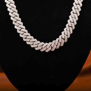 Chaîne cubaine en or massif 14 carats pour homme, 14 mm, plaquée or 18 carats, avec diamants Moissanite, collier de luxe style Hip Hop pour rappeur - Product Image 3