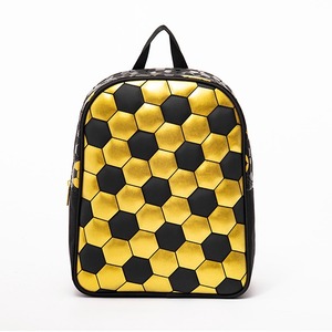 Sac à dos unisexe en PU à motif géométrique hexagonal, résistant à l'eau, avec fermeture éclair, sac à dos de jour - Product Image 1