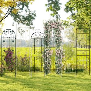 Treillis de jardin en métal pour plantes grimpantes, lot de 4, 71 x 20 pouces, support robuste pour vigne et fleurs - Product Image 2