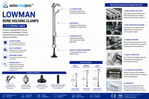 Lowman Orthopedic Bone Holding Clamps Stainless Steel Reusable ZETOMEDPRO CE Certified Class I <b>3</b>-Year Warranty - Product Image 4