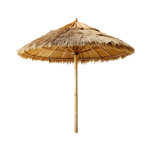 Sombrilla de Hojas de Palma Tropiccal con Poste de Bambú Rústico - Sombrilla Tiki Tradicional Tejida a Mano para Cafetería al Aire Libre - Product Image 1