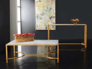 Mesa de Sofá Moderna con Acabado de Hierro de Lujo, Diseño Minimalista con Características Combinadas, Forma Rectangular y Estructura Abierta - Product Image 2