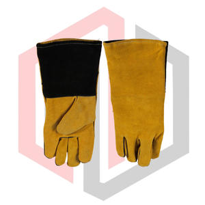 ถุงมือเชื่อม MIG MAG หนังลูกวัวแบบแยกชิ้น ทนต่อการฉีกขาด ระบายอากาศได้ดี ปราศจากซิลิโคน ป้องกันไฟฟ้าสถิต ทนความร้อน - Product Image 5