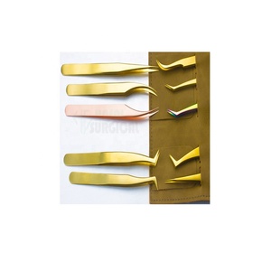 Custom logo rose gold volume stainless steel <b>applicator</b> private <b>label</b> extension eyelash tweezers CE ISO Approved - Product Image 4