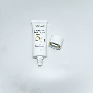 High Quality PE Oval Tube for Packaging <b>Sunscreen</b> and Skincare Cream with Silk Printing and Hot Stamping with Gold Plated Cap - Product Image 4