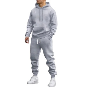 Ensemble deux pièces de style nouveau, haut de gamme, avec capuche coupe-vent, couleur unie, mode masculine, survêtement 100% coton, automne-hiver, BY BS 2026 - Product Image 4