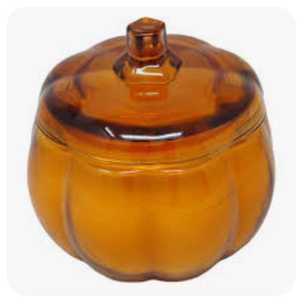 <b>Glass</b> Pumpkin Vase <b>Set</b> With Lid Rustic Design For Thanksgiving Tabletop Decor - Product Image 4