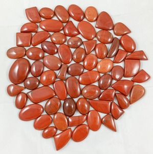 Lote al por mayor de cabujones de jaspe rojo natural, gemas sueltas de cristal para manualidades DIY, formas mixtas de cojín elegantes, colgantes de base plana - Product Image 6