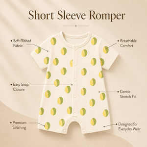 Mono de Bebé 100% Bambú al por Mayor |   Ropa de Una Pieza para Bebés, Ultra Suave, Acanalada, Transpirable, con Cierre a Presión, Manga Corta, Esencial para el Día a Día - Product Image 5