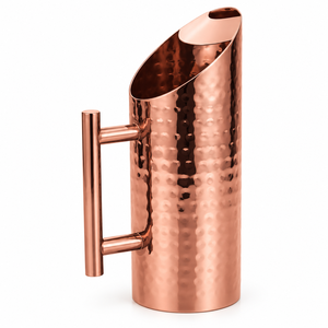 Jarra de Agua de Acero Inoxidable Color Oro Rosa, Jarra Martillada con Asa para Hogar, Oficina, Bodas - Product Image 1
