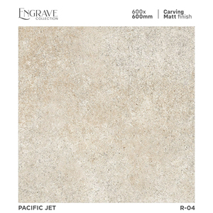 กระเบื้องพอร์ซเลนขนาด 600x600 มม. ลายแกะสลักแบบด้าน ออกแบบมาเพื่อพื้นที่สมัยใหม่ที่ต้องการความนุ่มนวลทางสายตาและความแข็งแรงทางโครงสร้าง - Product Image 1