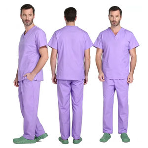 Ensembles de Blouses Médicales Personnalisées Extensibles et Antibactériennes pour Infirmières, Manches Courtes, Unisexe, Vente en Gros - Product Image 4