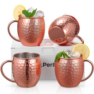 100% Pure Copper <b>Moscow</b> <b>Mule</b> Mug with Brass Handle Hammered Design-Party Use Portable & Dishwasher Safe for All Beverages - Product Image 5