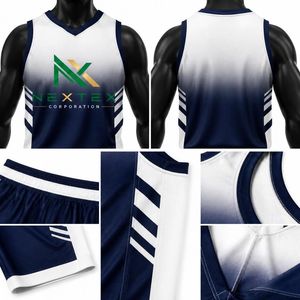 Conjunto de Uniforme de Baloncesto Personalizado para Hombre con Diseño de Chevron en Degradado, Jersey de Malla Sublimada, Pantalones Cortos, Ropa Deportiva de Equipo, Kit de Equipamiento para Juego, Venta OEM - Product Image 6