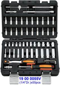 Juego de Llaves de Tubo con Protector de Tuercas 2 en 1 de 1/4'', 55 Piezas, Grado Industrial OEM para Bricolaje - Product Image 2