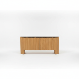 PKP Modern Vietnam - Aparador Ecológico de 4 Puertas con Persianas, Mueble de Salón para el Hogar, Color Natural - Product Image 1