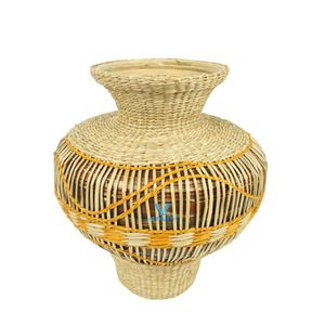 Vase de table en jonc de mer et jacinthe d'eau naturels Vietrustic – Meilleur prix, fait main, moderne, rustique, écologique, durable, pour la décoration du salon - Product Image 5