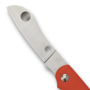 Couteaux pliants à manche rouge orangé avec lame incurvée en acier inoxydable, trou d'ouverture au pouce, prise en main légère et pratique pour l'extérieur - Product Image 5