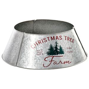 Collare per Albero di Natale Fatto a Mano con Stampa Natalizia, Anello in Acciaio Argentato da 26 Pollici, Decorazione Natalizia Fai-da-Te per la Casa - Product Image 1