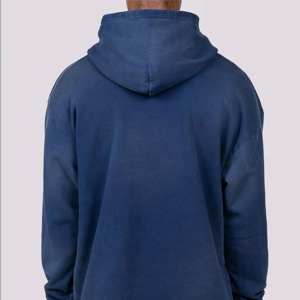 Sweat à capuche personnalisé avec logo, style vintage, en molleton de coton recyclé épais, manches longues, impression gonflée lavée, pour service OEM - Product Image 1
