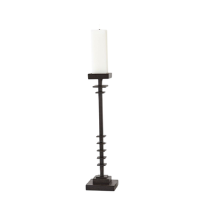 Support de bougie décoratif en métal pour la décoration de la maison, support de pilier décoratif de qualité supérieure, aluminium coulé noir, fait main, personnalisé - Product Image 3