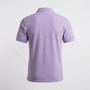 Polo en piqué à manches courtes pour homme, couleur lavande, avec poche, décontracté, respirant, coupe classique, design tricoté uni - Product Image 2