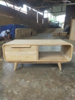Table console étroite en teck massif durable OEM, style nordique moderne, pour salon, entrée, bureau, design personnalisé, longue et étroite