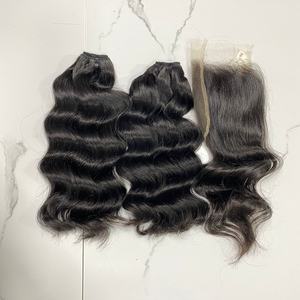 Cabello virgen camboyano Color negro natural Cutícula alineada Estilo de onda suelta para mujeres negras - Product Image 2