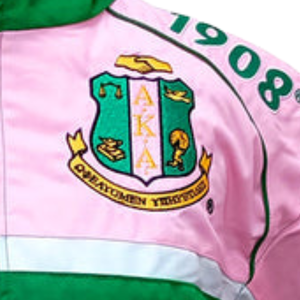 AKA Pink <b>and</b> Green Crop Jacket Women Sorority Inspired Colorblock Short <b>Coat</b> Lightweight Casual Greek Style Outerwear Fashion - Product Image 4