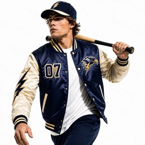 Veste bomber en satin de soie personnalisée de qualité supérieure pour hommes, veste bomber matelassée en satin, nouvelle mode et nouveau style, veste en satin - Product Image 4