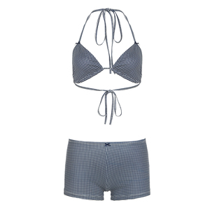 Conjunto de bikini deportivo triangular para mujer, traje de baño de dos piezas, top acolchado push-up, parte inferior ajustable, para piscina o playa - Product Image 1