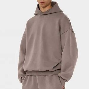 100% Cotton Drop Shoulder Hoodies Heavy <b>Weight</b> Oversized Streetwear Hoodies Custom Print Logo Men's Hoodies & Sweatshirts - Product Image 2