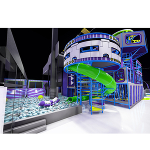 Bettaplay Ensemble de structure de jeu intérieure à thème de 1600 m² pour enfants avec rampe d'escalade, <span class=keywords><strong>parc</strong></span> d'attractions pour les garderies - Product Image 1