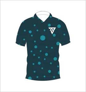 Camisa Polo de Manga Corta para Hombre, Color Verde Azulado Oscuro, con Diseño de Puntos, Sublimación Personalizada, Informal, Transpirable, Ligera, para Golf - Product Image 1