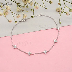 Bracelet délicat en or blanc 14 carats, 1,80 mm, avec diamants certifiés IGI, idéal pour les soirées, en promotion - Product Image 6