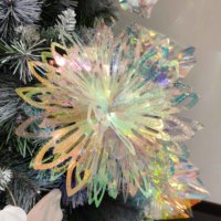 Ensemble de 2 décorations de plafond en forme de boule de fleurs suspendues avec film irisé CE-NB010 (DIA. 23 cm) pour les mariages et les fêtes de Noël