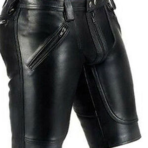 Pantalon en cuir véritable pour homme, de haute qualité, taille mi-haute, coupe décontractée, confortable, durable, respirant et coupe-vent - Product Image 6