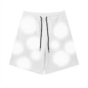Collection de Marque Tendance Décontractée pour Hommes : Ensemble de Shorts Courts Unis Taille Mi-Haute 100% Coton avec Cordon de Serrage pour Impression en Relief - Product Image 3