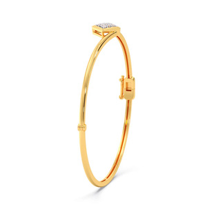 Minimalist Bypass Rhombus Diamond Center <b>Bangle</b> <b>Bracelet</b> - Product Image 4
