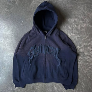 Sudadera con Capucha Unisex de Estilo Urbano para Invierno, en Todos los Colores, Oversize, con Efecto Desgastado, Lavado Ácido, de Forro Polar Ecológico, con Efecto Descolorido por el Sol, Nuevo Estilo - Product Image 4