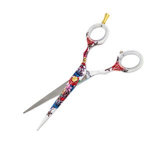 Professional Hair <b>Scissors</b> Stainless Steel Sharp Tip Medium Handle Right Handed Salon Cutting Shears <b>Floral</b> Design precision - Product Image 2