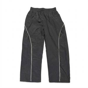 High Sales Custom Logo Black With Panels Men's Nylon <b>Wind</b> <b>Breaker</b> Pants Sets For Summer Quick Dry Vintage Set Streetwear Jackets - Product Image 3