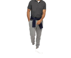 Men's Gray Lightweight Sweatpants with Elastic Waist Casual Joggers Breathable Knitted Cotton Flat Front Solid Winter Wear - Product Image 1