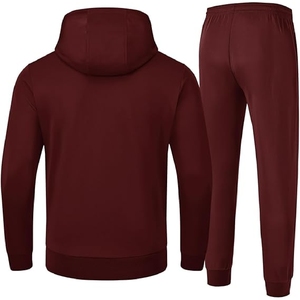 Ensemble de survêtement deux pièces pour homme en coton 100% - Pantalon de jogging imprimé et pantalon évasé avec motif uni pour l'hiver - Product Image 6