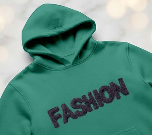 Sudadera con Capucha de Primera Calidad, con Logotipo Bordado en Chenilla Personalizado, Color Verde, Sostenible, de Alta Gama y Gran Venta - Product Image 5