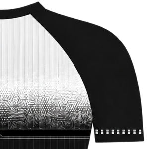 Camiseta Deportiva Raglán Blanca y Negra de Manga Corta con Cuello Redondo, Ligera, Uniforme de Entrenamiento Deportivo, Transpirable y de Alto Rendimiento - Product Image 4