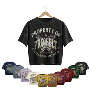 Camiseta de manga larga ligera para hombre, 100% algodón, diseño de logotipo personalizado, estilo streetwear informal, hip hop, con efecto desgastado. - Product Image 1