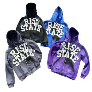 Sudadera con Capucha Personalizada 100% Algodón Unisex, Estilo Vintage Deslavado con Efecto Ácido y Bordado - Product Image 1