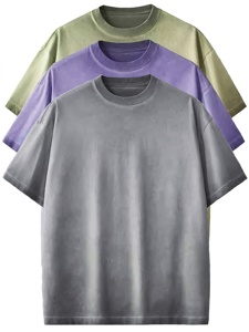 T-shirts pour hommes en coton lourd surdimensionné avec logo personnalisé, streetwear, impression graphique de haute qualité, t-shirt brun délavé à l'acide pour hommes - Product Image 2